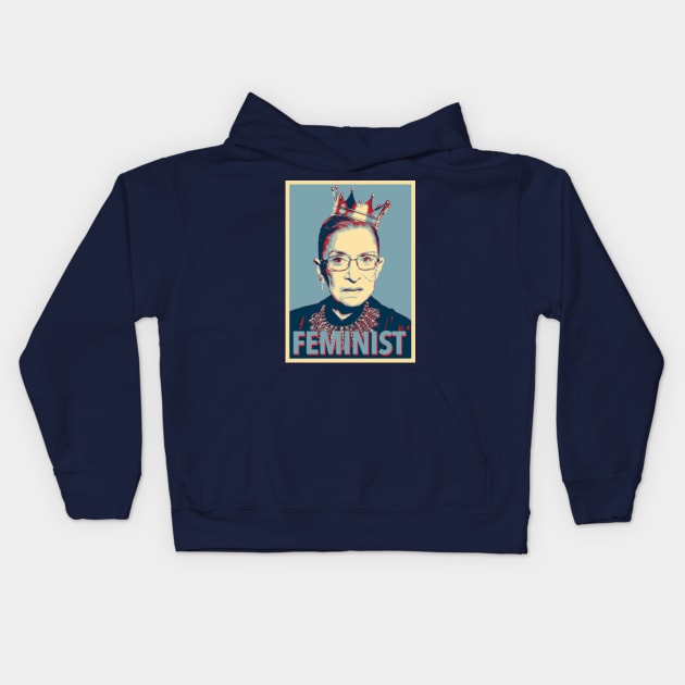 Ruth Bader Ginsburg Kids Hoodie by skittlemypony